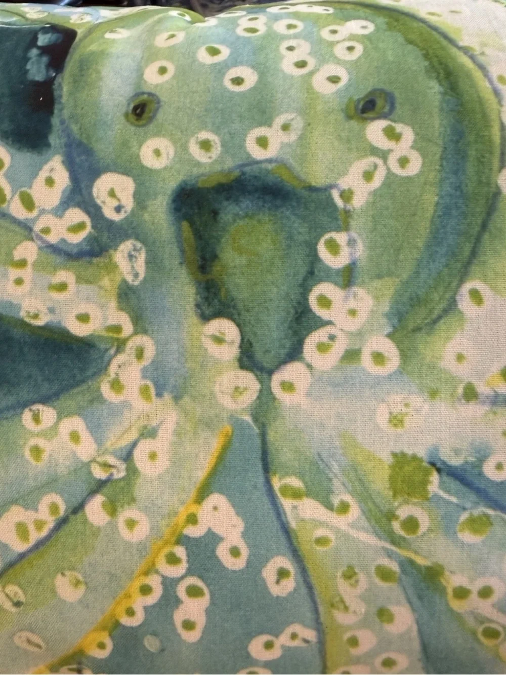 Betsy Drake Octopus Throw Pillow 15” X 19” Artist Water Resistant NEW Blue Green